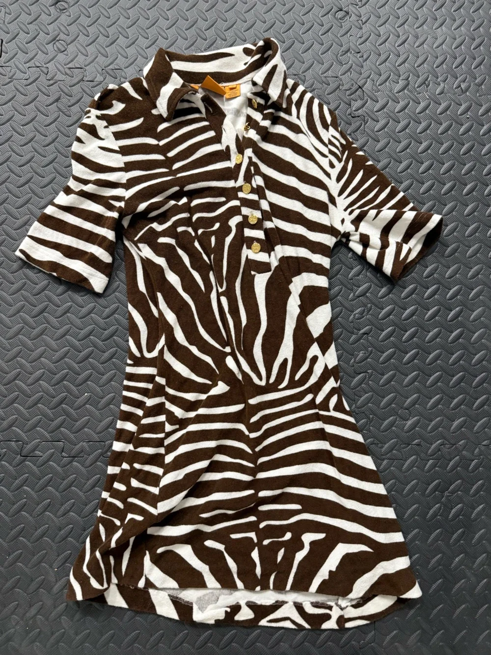 Tory Burch zebra terry cloth dress size medium